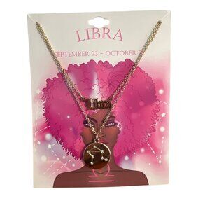 Libra Zodiac Necklace Set Tanya Creations Zodiac September October Constellation